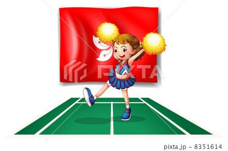 The flag of Hongkong with an energetic cheerdancer 8351614