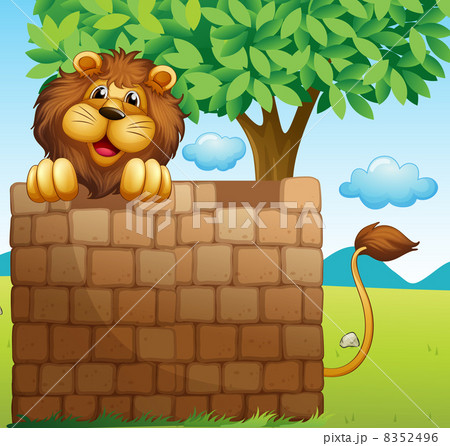 A lion inside a pile of bricks A lion inside a pile of bricks 8352496