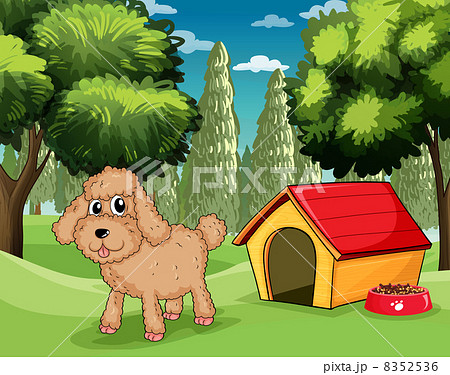 A dog standing outside his dog house A dog standing outside his dog house 8352536