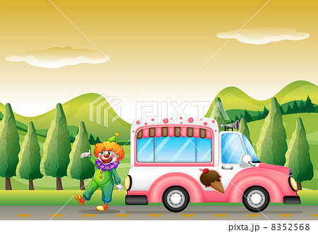 The clown and the pink icecream bus 8352568
