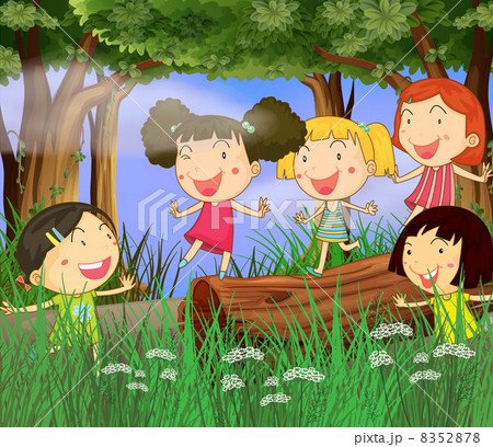 Children playing in the woods 8352878