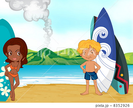 Surfers at the beach 8352926