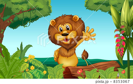 A happy lion in the forest A happy lion in the forest 8353067