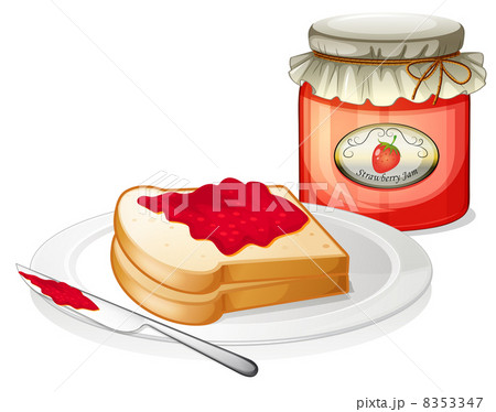 A sandwich with a stawberry jam A sandwich with a stawberry jam 8353347