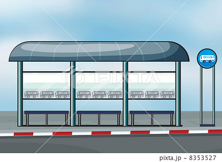 A Bus Stopのイラスト素材