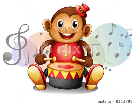 A monkey playing with the drum 8353799