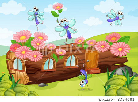 Flies and a wood house Flies and a wood house 8354081