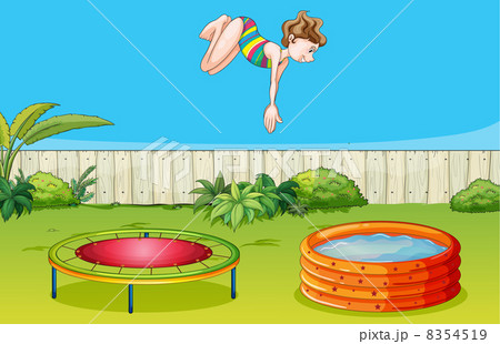 A girl playing trampoline 8354519