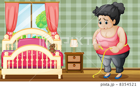 A sad fat lady inside her bedroom A sad fat lady inside her bedroom 8354521
