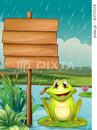 An empty board with a green frog 8354528