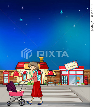 A woman walking along the road A woman walking along the road 8354583