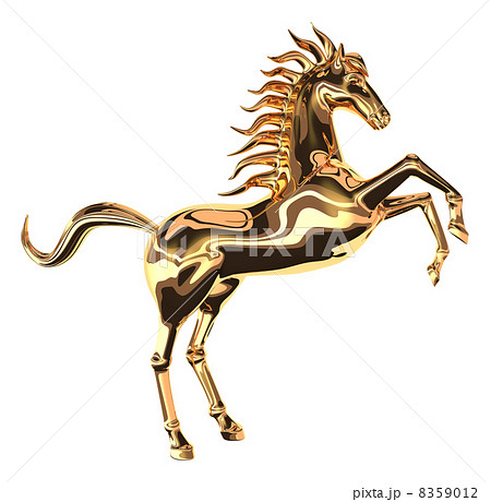 天馬 （横アングル・クロムゴールド）のイラスト素材 [8359012] - PIXTA