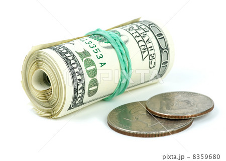 Rolled $100 bills and coins Rolled $100 bills and coins 8359680