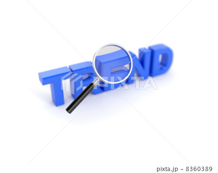 Trend concept with magnifying glass Trend concept with magnifying glass 8360389