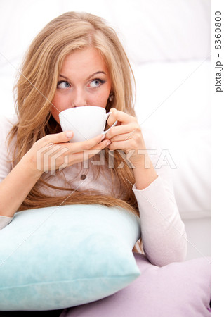 woman drinking coffee, tea woman drinking coffee, tea 8360800