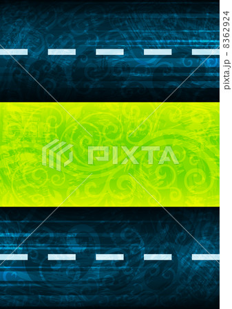 Asphalt road vector floral illustration. 8362924