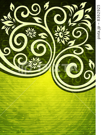 Abstract green grunge vector floral illustration. 8362925