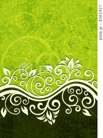 Abstract green grunge vector floral illustration. 8362927