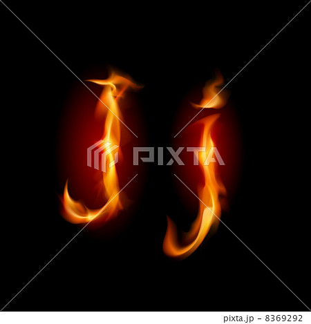 Fiery font. Letter J Fiery font. Letter J 8369292