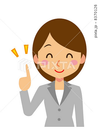 指差し　セミロングのビジネスウーマン 8370126