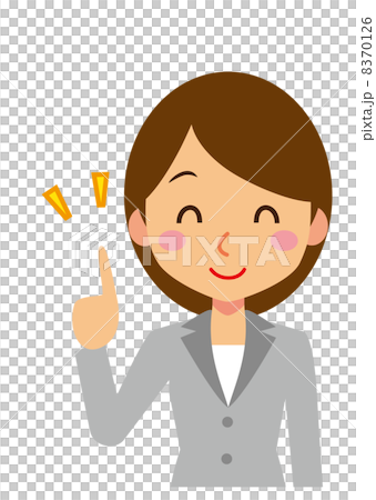 Pointing semi-long business woman 8370126