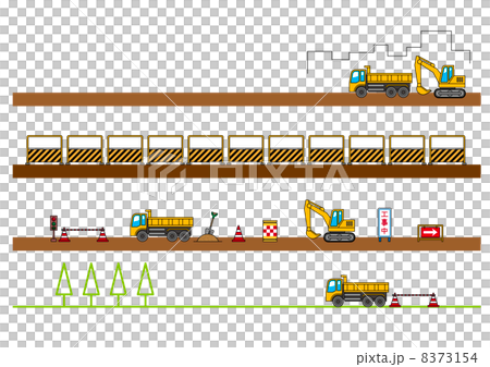 工事現場のバナー素材のイラスト素材