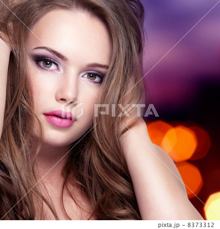 Portrait of girl with pretty face with long hairs 8373312