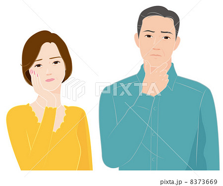 疑問を感じるシニア夫婦 疑問を感じるシニア夫婦 8373669