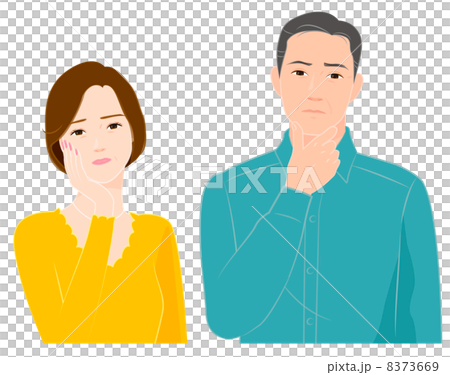 疑問を感じるシニア夫婦 疑問を感じるシニア夫婦 8373669