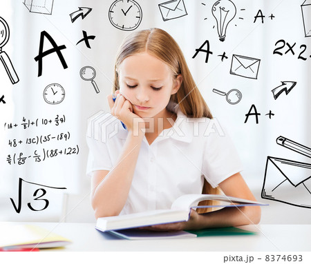 student girl studying at school student girl studying at school 8374693