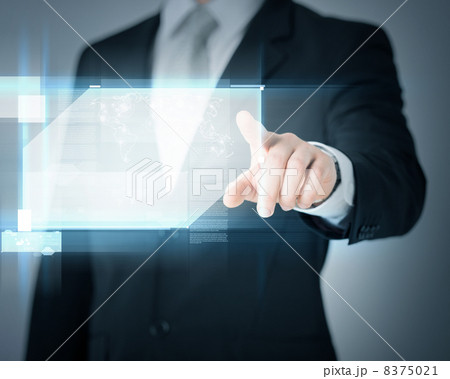 man hands with virtual screens 8375021