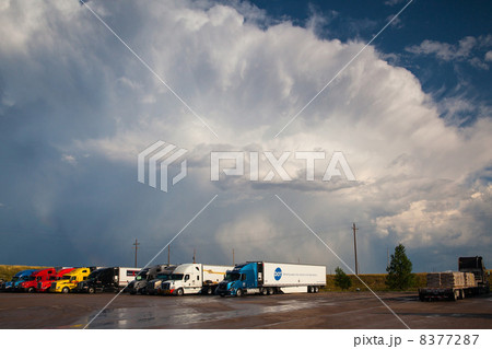 On a parking place before heavy storm in Wyoming On a parking place before heavy storm in Wyoming 8377287
