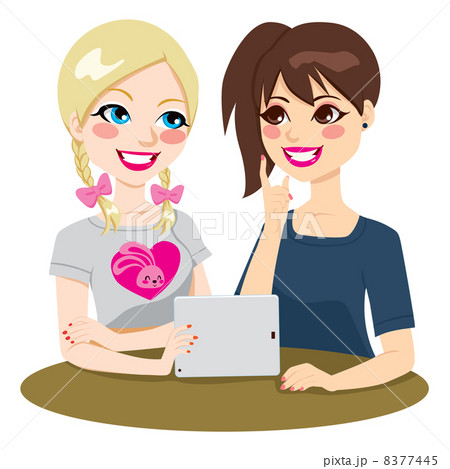 Tablet Teenage Girls Friends Tablet Teenage Girls Friends 8377445