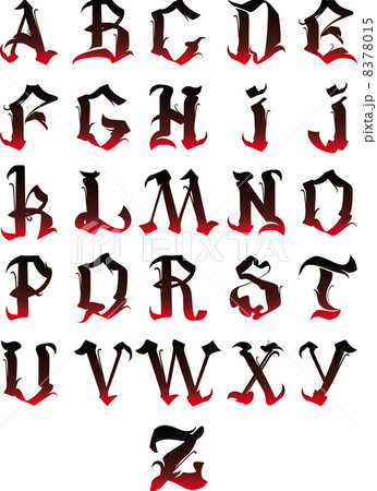 beautiful gothic alphabet letters isolated on a white background 8378015