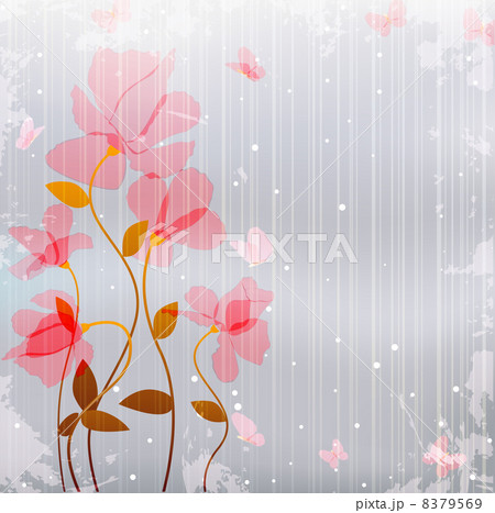 vintage pink flowers with butterfly vintage pink flowers with butterfly 8379569