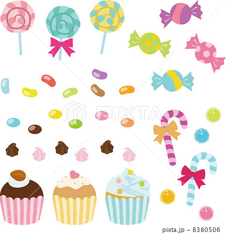 カラフルなキャンディやお菓子のイラスト素材 8380506 Pixta