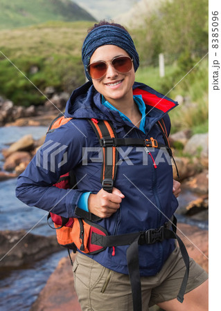 Sporty brunette on a hike 8385096