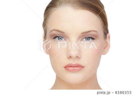 Serious pretty blonde posing 8386355