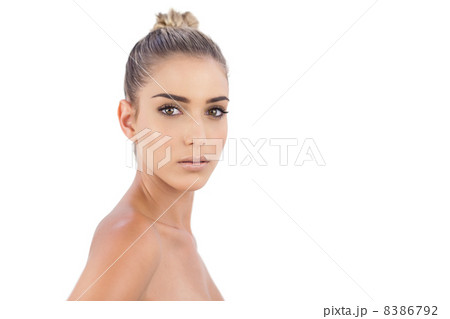 Meditative woman looking at camera Meditative woman looking at camera 8386792