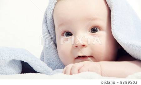 baby after bath under a blanket baby after bath under a blanket 8389503