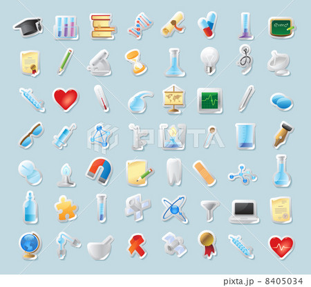 Sticker icons for science and education 8405034