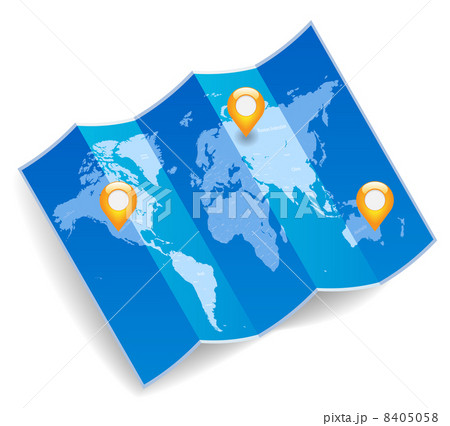 World map with gps marks 8405058