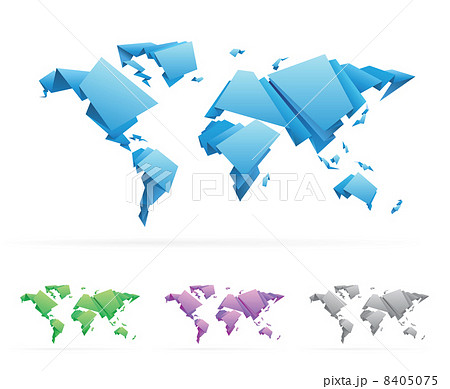 Origami-style vector World Map 8405075