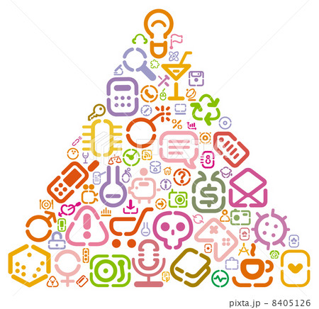 Stencil icons in triangle shape Stencil icons in triangle shape 8405126