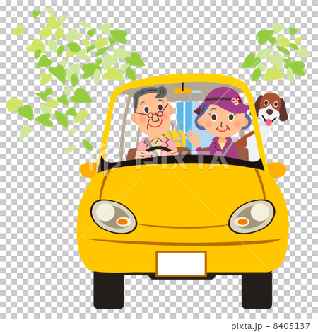 Elder couple drive, travel 8405137