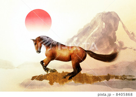 午年　年賀状デザイン６　背景のみ 8405868