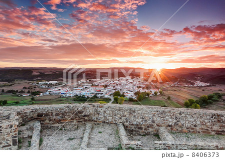 Beautiful morning sunrise in the village of Aljezur. Portugal. Beautiful morning sunrise in the village of Aljezur. Portugal. 8406373