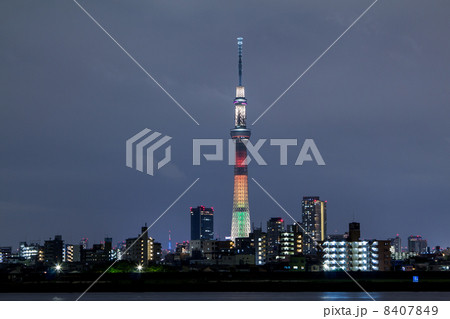 東京スカイツリー　オリンピック誘致特別ライトアップ 8407849