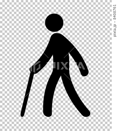 杖をつく人のイラスト素材