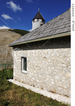 Old small mosque in mountains 8409853